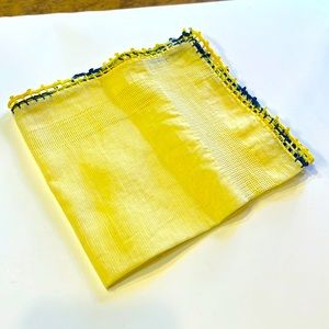 Vintage cotton handkerchief with crochet edge
